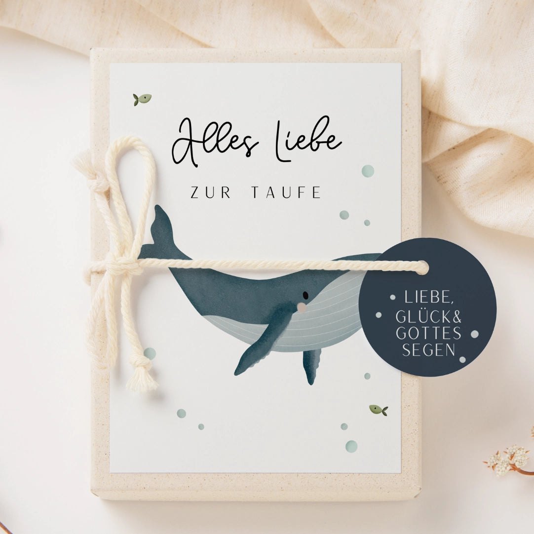 Taufe - Geschenkschachtel Wal