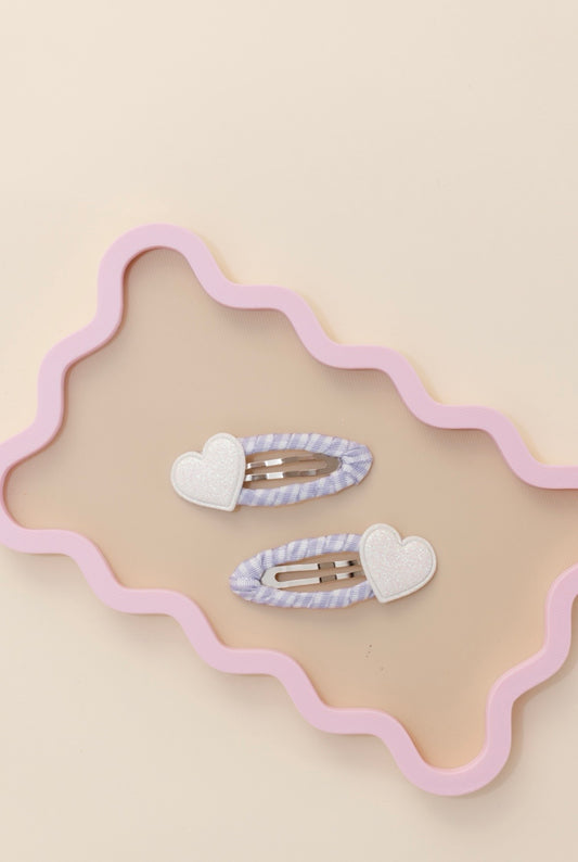 Glitzernde Herz-Haarspangen – 2er-Set