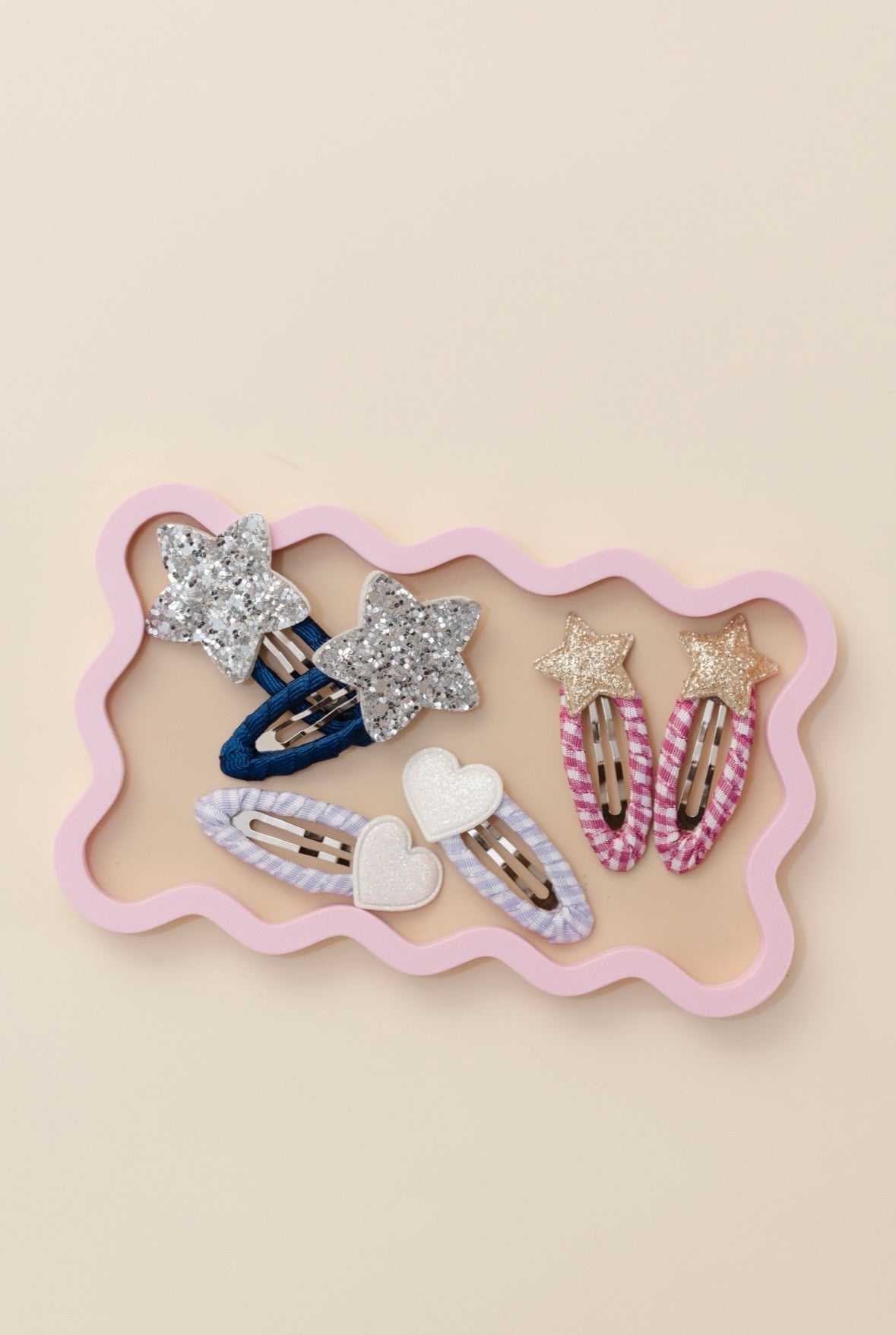 Glitzernde Herz-Haarspangen – 2er-Set